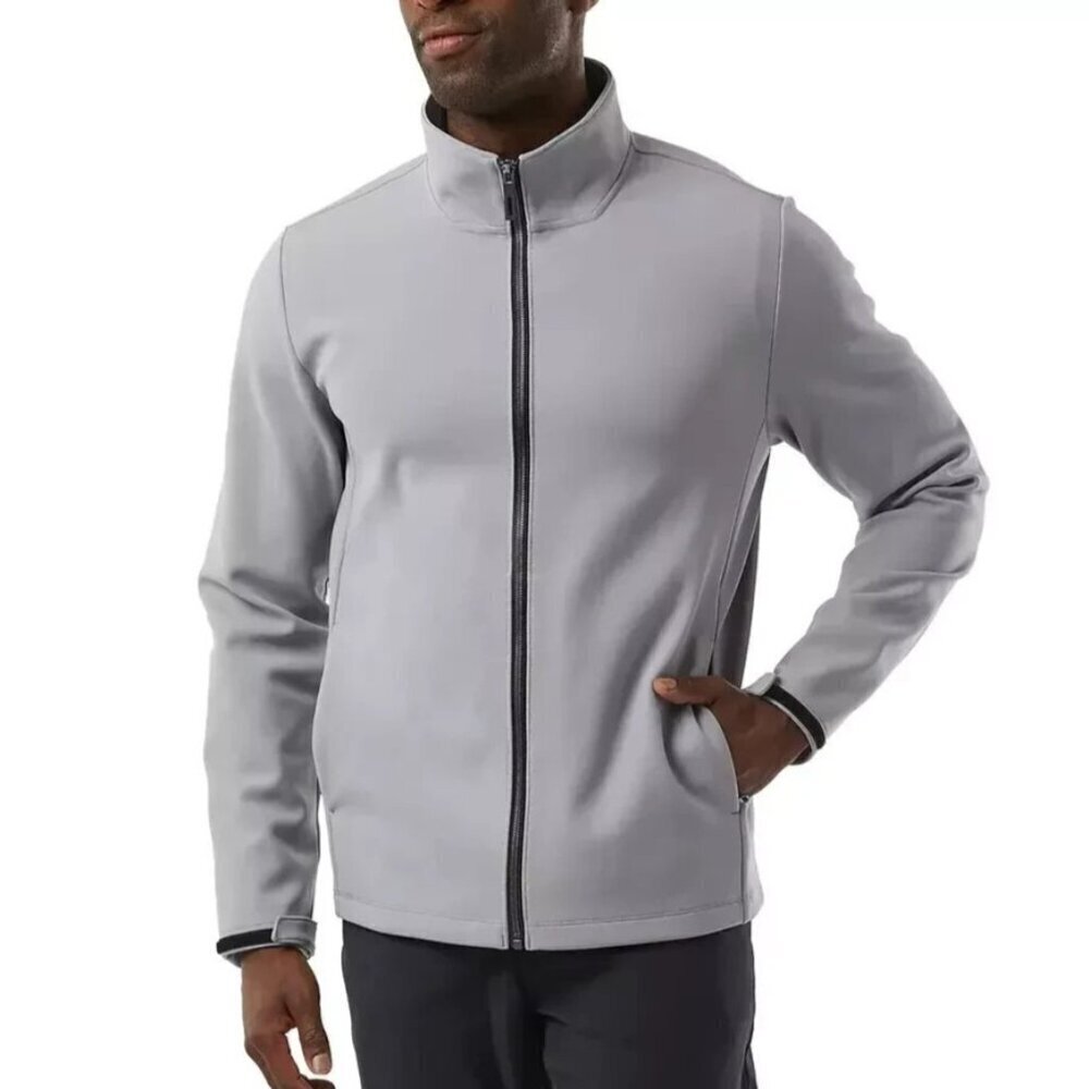 NEW 32 Degrees Heat Men's M Full Zip Windbreaker Jacket Gray Polyester Softshell